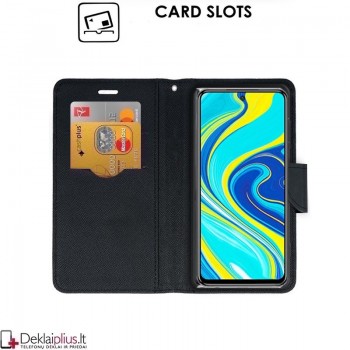 Atverčiamas dėklas su skyreliais - auksinės spalvos (Xiaomi Redmi Note 9S/Note 9 Pro)